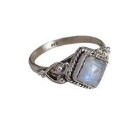VEMOW Bague de fiançailles en argent sterling 925 faite à la main avec arc-en- bleu naturel Cadeau pour femme (tailles 5, 6, 7, 8, 9, 10, 11) Faux Nettoyeur Anneaux Jouets Ajusteur Anneaux (Silver, B)