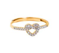 VEMOW Bijoux Amour Bague S925 En Argent Sterling Coeur Ensemble Doux Cadeau D'anniversaire Simple Bijoux De Organisateur Fournitures Bijoux (GD2, adjustable)