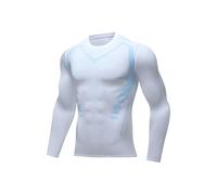 VEMOW Chemise à Manches Longues, Nouvelle Version 2024, Gilet façonnant Energxcell, col du Cou, réservoir de Compression Amincissant T-Shirt Homme Humour Chien (White, S)