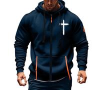 VEMOW for Men Quarter Zip Pullover Sweatshirt Long Sleeve Casual Fashion with Pull Noir Homme (Navy XL)