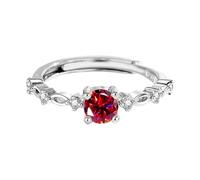 VEMOW Jewelry Imitation S925 Silver Platinum Plated Moissanite Ring Women's Ring Faux Nettoyeur Anneaux (A, A)
