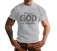 VEMOW sans Dieu, Je ne suis Rien T-Shirt drôle T-Shirt Homme Humour Noir (Dark Gray, XL)