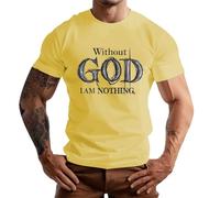 VEMOW sans Dieu, Je ne suis Rien T-Shirt drôle T-Shirt Homme Humour Noir (Yellow, XL)