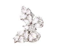 VEMOW Zircon Butterfly Open Ring European And American Light Trendy Index Finger Ring Small And High End Versatile Handpiece Fournitures Bijoux (Silver, One Size)