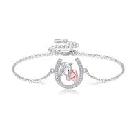 VENACOLY Bracelet fer à cheval en argent sterling 925 avec mors et fer à cheval - Cadeau pour femme, 9 inches, Argent sterling, No Gemstone