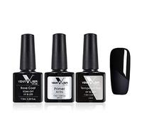 VENALISA Base and Top Coat with Nail Primer Gel Nail Primer Set Long Lasting No Wipe Tempered Top Coat Shiny Soak Off UV LED Gel Polish (Need Curing Under UV LED Lamp)