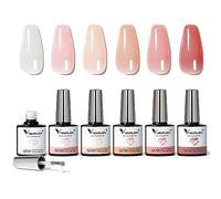 VENALISA Gel UV pour Réparation de Manucure - Kit Manucure 6PCS Blanc, Fumé, Blanc Fumé Vernis Gel UV Semi-Permanent