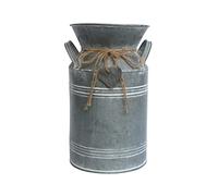 Venalys Pot à Lait Vintage en métal galvanisé, Vase décoratif de Style champêtre, Pot à Lait Rustique de Style français pour la décoration intérieure, 27 cm de Haut