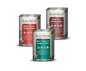 Venandi Animal Pâtée Premium Pour Chats, Sachet De Dégustation, Poulet, Dinde, Bœuf, 6 x 400 g (Lot De 6), Sans Céréales Et À L’état Naturel