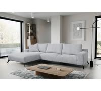 VENASI ASPEN CORD Gauche Canapé d'angle sans fonction de couchage Canapé en L Canapé d'angle Garniture de canapé GRIS