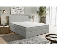 VENASI CALIDO Lit boxspring 160x200 avec 2 tiroirs de lit et matelas TOPPER H2/H3 GRIS Aragon 83