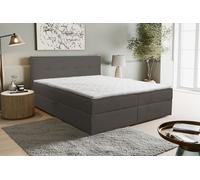 VENASI CALIDO Lit boxspring 160x200 avec 2 tiroirs de lit et matelas TOPPER H2/H3 GRIS FONCE Aragon 97