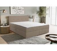 VENASI CALIDO Lit boxspring 160x200 avec 2 tiroirs de lit et matelas TOPPER H2/H3 MARRON Aragon 14