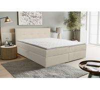 VENASI CALIDO Lit boxspring 180x200 avec 2 tiroirs de lit et matelas TOPPER H2/H3 BEIGE Aragon 03