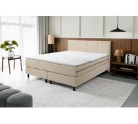 VENASI KANSAS Lit boxspring 160x200 avec matelas H3 BEIGE Lit double rembourré