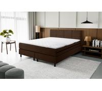 VENASI KANSAS Lit Boxspring 180x200 avec matelas H3 MARRON Lit double rembourré