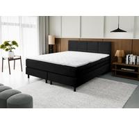 VENASI KANSAS Lit Boxspring 180x200 avec matelas H3 NOIR Lit double rembourré