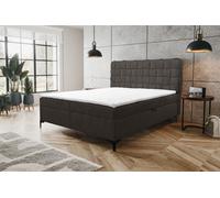 VENASI ROMA Lit boxspring 160x200 avec 2 tiroirs de lit et matelas TOPPER H2/H3 GRIS FONCE Aragon 97