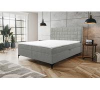 VENASI ROMA Lit boxspring 180x200 avec 2 tiroirs de lit et matelas TOPPER H2/H3 GRIS Aragon 83