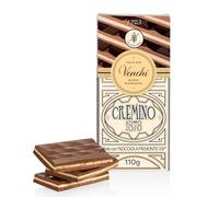 Venchi Tablette Cremino 1878, 110 g - Chocolat au lait et aux noisettes Gianduja et chocolat blanc à la pâte d'amande - Sans gluten