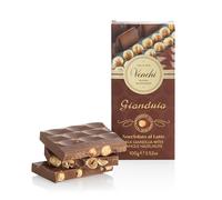 Venchi - Tablette de Chocolat au Lait au Gianduja et Noisettes du Piémont IGP entières, 100 g - Sans gluten