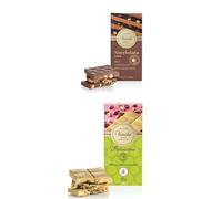 Venchi - Tablette de chocolat au lait aux Noisettes du Piémont entières, 100 g et Tablette de Chocolat Pistache Gourmet, Chocolat Blanc et Crème de Pistache, 100 g, avec Pistaches Entières