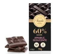 Venchi - Tablette de Chocolat Noir 60 %, 78 g - Avec mélanges de cacao sélectionnés - Sans Gluten - Végan