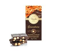 Venchi - Tablette de Chocolat Noisette Gianduia Noir, 100 g, Gianduja au Chocolat Noir avec "Noisette du Piémont IGP" Entière, Sans Gluten, Sans Colorants et Sans Conservateurs