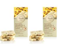 Venchi - Tablette de Chocolat Noisette Blanc Salé, 100 g, Chocolat Blanc, "Noisette du Piémont IGP" uniquement, Amandes et Pistaches Légèrement Salées, Sans Gluten, Sans Colorants, Sans Conservateurs