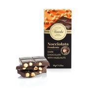 Venchi - Tablette de Chocolat Noisette Noire, 100 g, Chocolat Noir 60 % avec "Noisette du Piémont IGP" Entière, Sans Gluten, Sans Colorants et Sans Conservateurs, Vegan
