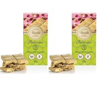 Venchi - Tablette de Chocolat Pistache Gourmet, Chocolat Blanc et Crème de Pistache, 100 g, avec Pistaches Entières, Sans Gluten, Sans Colorants et Sans Conservateurs (Lot de 2)