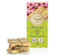 Venchi - Tablette de Chocolat Pistache Gourmet, Chocolat Blanc et Crème de Pistache, 100 g, avec Pistaches Entières, Sans Gluten, Sans Colorants et Sans Conservateurs