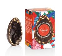 Venchi - Œuf Mignon au Chocolat Noir Noiseté 70%, 70 Gr, avec de Gros Éclats de "Noisettes du Piémont", Sans Gluten, Collection de Pâques Venchi, Idée Cadeau