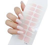 Vendas Nails - Semi Cured Gel Nail Strips, Ven-das Nails, 16 PCS UV Gel Nail Stickers, Gel Nail Strips, Gel Nail Wraps with Nail File & Wood Stick, Easy to Use (#02)