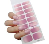 Vendas Nails - Semi Cured Gel Nail Strips, Ven-das Nails, 16 PCS UV Gel Nail Stickers, Gel Nail Strips, Gel Nail Wraps with Nail File & Wood Stick, Easy to Use (#01)