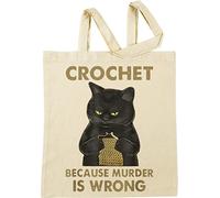 Vendax Crochet Because Murder Is Wrong Beige Sac à Provisions Réutilisable