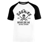 Vendax Goonies Unisex Baseball T-Shirt Manches Courtes Homme Femme Blanc Noir