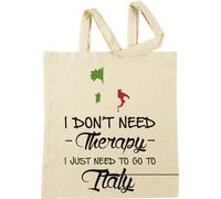 Vendax I Dont Need Therapy I Just Need To Go To Italy Beige Sac À Provisions Réutilisable