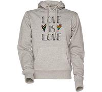 Vendax Love is Love LGBT Pride Rainbow - Love Unisexe Homme Femme Sweat À Capuche Sweat-Shirt Gris Men's Women's Hoodie Sweatshirt Grey