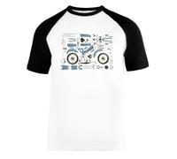 Vendax Motobecane 881m Unisex Baseball T-Shirt Manches Courtes Homme Femme Blanc Noir