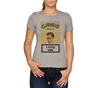 Vendax Philosopher Albert Camus T-Shirt Femme Gris