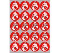 Vendée blanc sur fond rouge - 20fois 5cm - Sticker/autocollant G