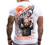 Vendetta Inc. Blood Teddy VD-1428 T-shirt à manches courtes en coton pour homme Blanc, Blanc., XL