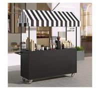 Vendeur ambulant de nourriture Chariot de vendeur de marché nocturne, chariots d'affichage promotionnels, stand de marché alimentaire mobile, présentoir de stand(Black,L47xW24in/120x60cm)