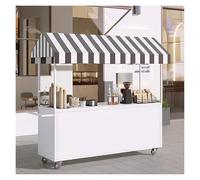 Vendeur ambulant de nourriture Chariot de vendeur de marché nocturne, chariots d'affichage promotionnels, stand de marché alimentaire mobile, présentoir de stand(Yellow,L55xW24in/140x60cm)