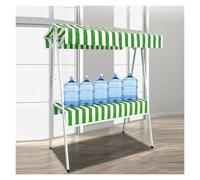 Vendeur ambulant de nourriture Présentoir à cadre en fer, stand de concession extérieur pliable, chariot de marché nocturne, chariot de vendeur à roulettes(Green,62.3x79"/160x200cm)