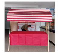 Vendeur ambulant de nourriture Stand de concession extérieur pliable, chariot de vendeur de nourriture de rue, présentoir mobile de nourriture en bord de route(Red,59"x78.7"/150x200cm)