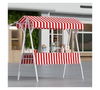 Vendeur ambulant de nourriture Stand de vendeur sur le marché, kiosque mobile portable for chariot de présentation de snacks de rue, for petites entreprises(Red,160x60x200cm/62x24x79in)