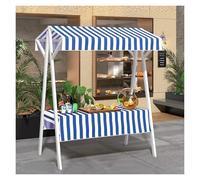 Vendeur ambulant de nourriture Stand de vendeur sur le marché, kiosque mobile portable for chariot de présentation de snacks de rue, for petites entreprises(Blue,190x60x200cm/75x24x79in)
