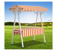 Vendeur ambulant de nourriture Stand de vendeur sur le marché, kiosque mobile portable for chariot de présentation de snacks de rue, for petites entreprises(Orange,160x60x200cm/62x24x79in)